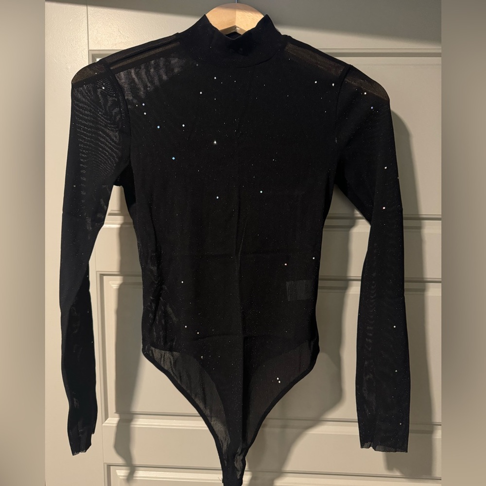 Superdown Black Mesh Bodysuit